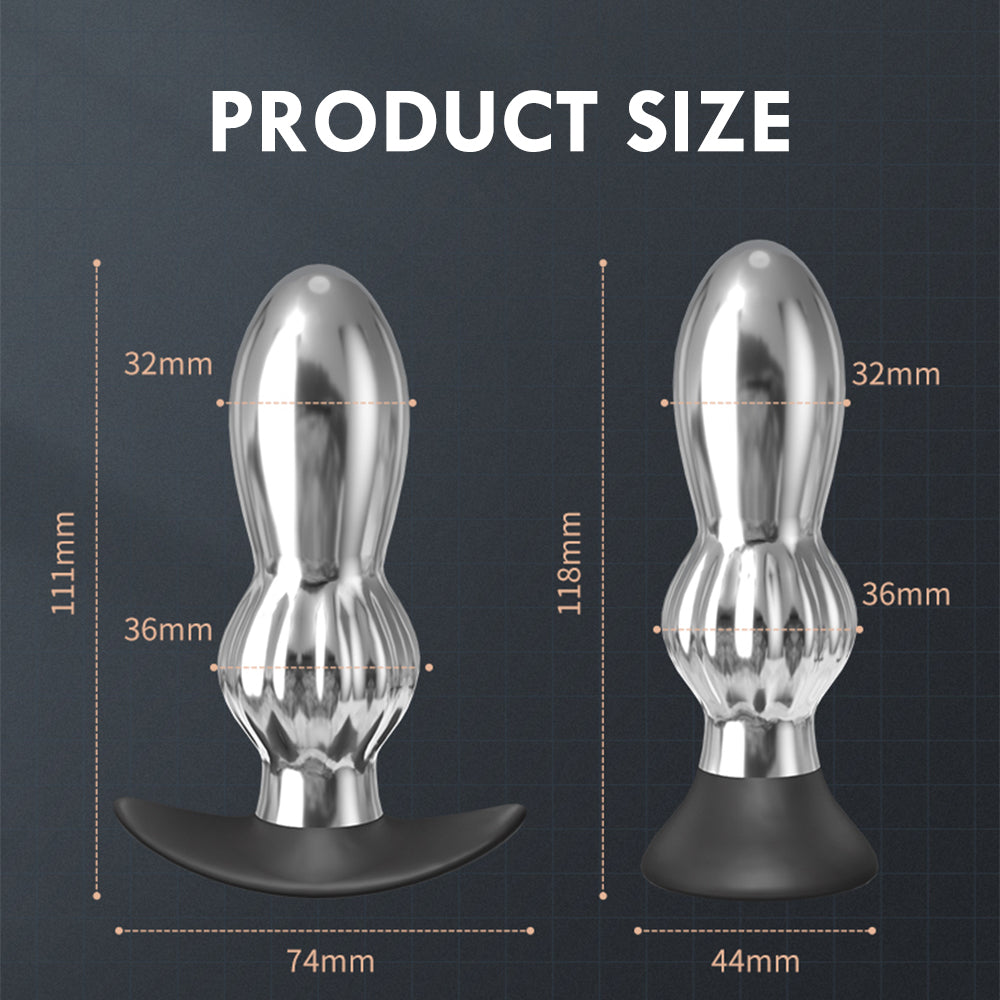 10 Modes Vibration Metal Anal Beads Butt Plug Prostate Massager Remote Control Vibrator-EROSREALM