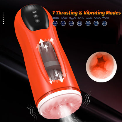 Lava - 3 In 1 Thrusting Sucking Vibration Blowjob Masturbation Cup-EROSREALM