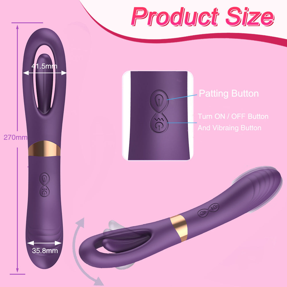 Lisa Flicker Double Headed Patting & Vibrating G-spot Vibrator-EROSREALM