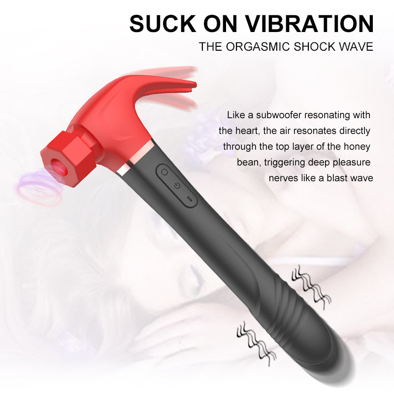 Sucking Vibrating Telescopic 3-in-1 Hammer Vibrator-EROSREALM