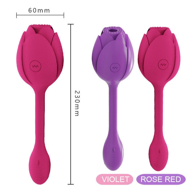 2-in-1 Sucking Rose Toy with Vibrating Rose Bud-EROSREALM