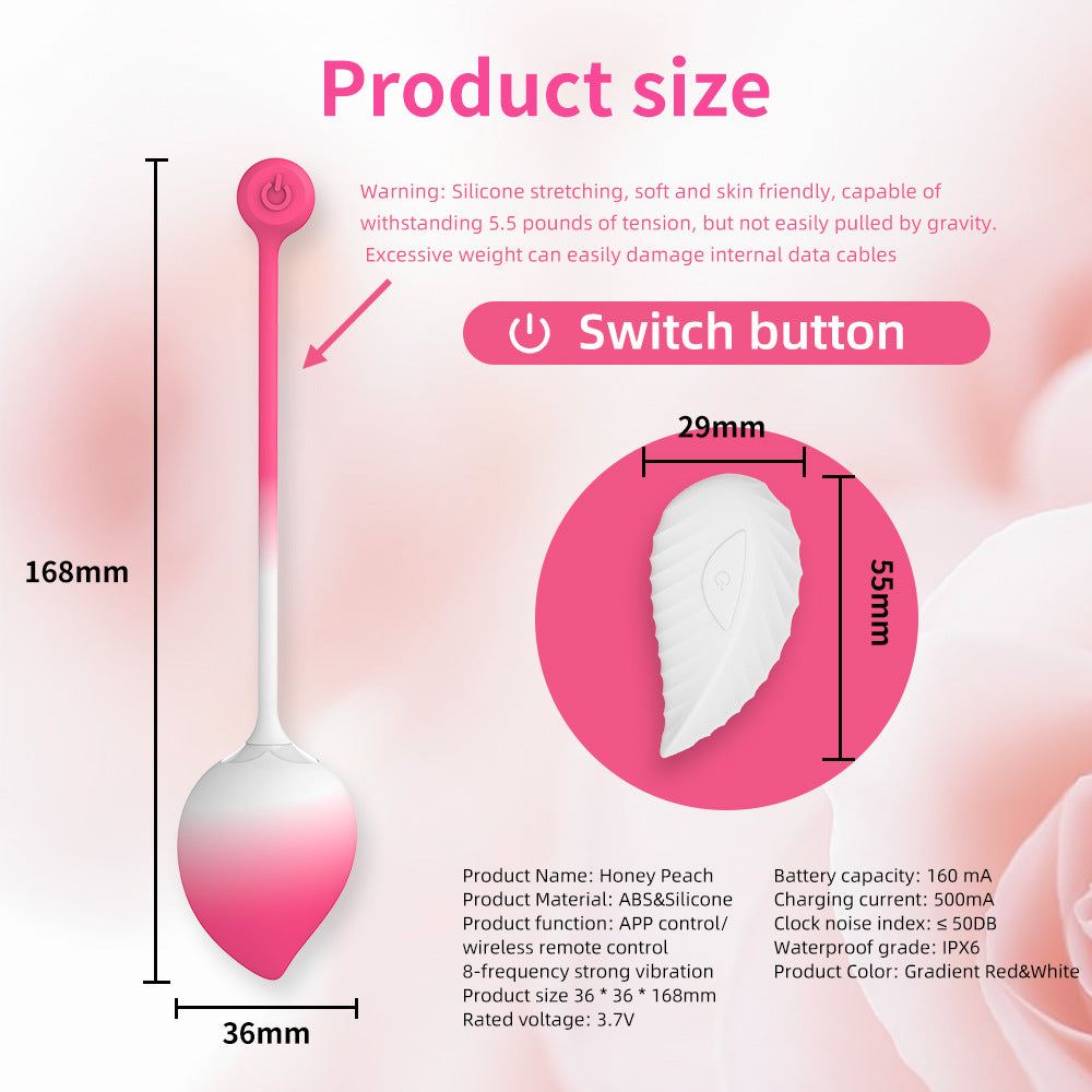 App Remote Control 9 Modes Strong Shock Peach Vibrator-EROSREALM