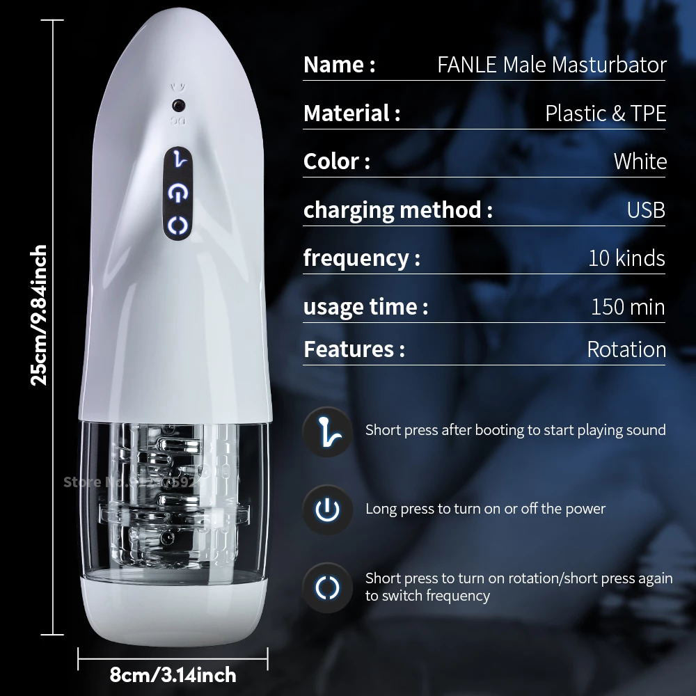 Smart Heating Rotation Auto Male Masturbator-EROSREALM