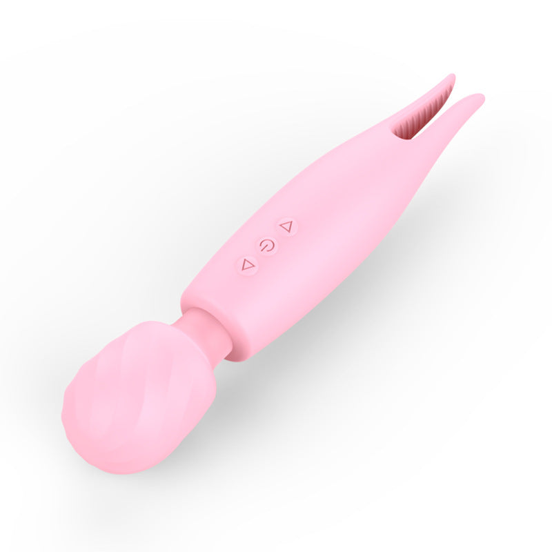 2-in-1 Wand Vibrator Clit Nipple Stimulator-EROSREALM