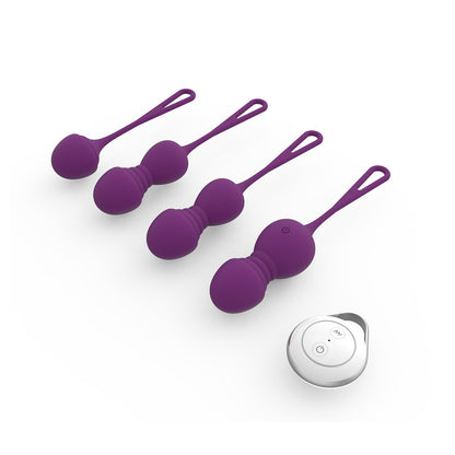 4 PCS Kegel Training Set Wireless Remote Control Vibrating Egg-EROSREALM