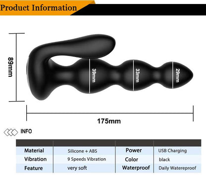 Wireless Remote Control Dual-vibrating Anal Beads For Women & Men-EROSREALM