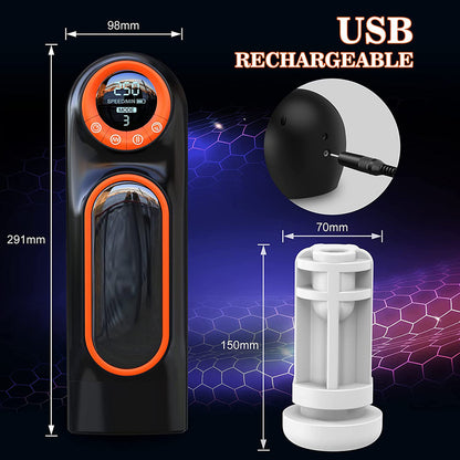 Intruder 1.0 Automatic Telescopic Sucking Vibrating Deep Throat Blowjob Pleasure Toy-EROSREALM