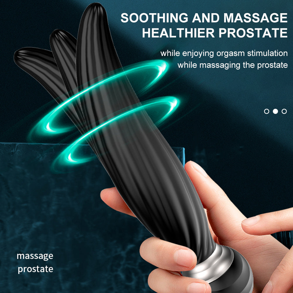 7 Vibrating & 7 Head Rotating Remote Prostate Anal Butt Plug-EROSREALM