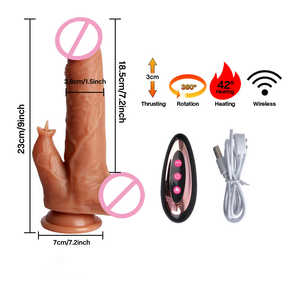 Multiple-function Vibrating Swing Thrusting Licking Dildo-EROSREALM