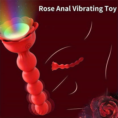 Rose Anal Bead Butt Plug Pulling Vibrating Toy-EROSREALM