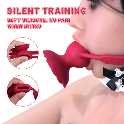 Vibrating Rose Ball Gag-EROSREALM