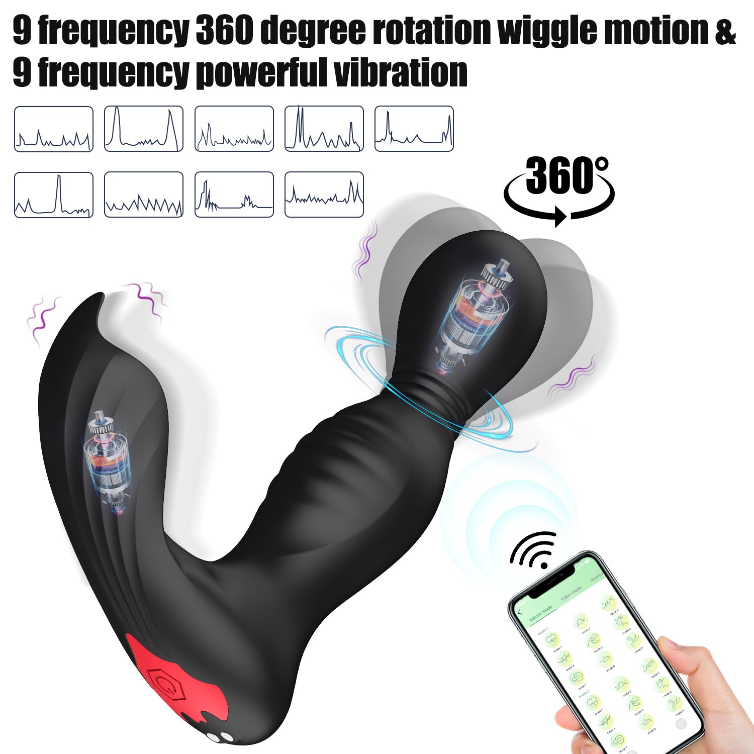 Batman App Remote Control Swinging And Vibrating Prostate Massager-EROSREALM