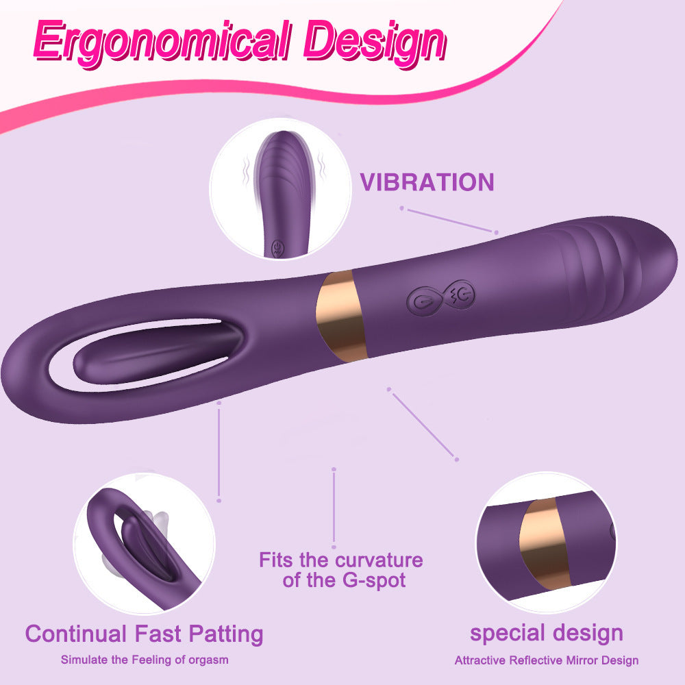 Lisa Flicker Double Headed Patting & Vibrating G-spot Vibrator-EROSREALM