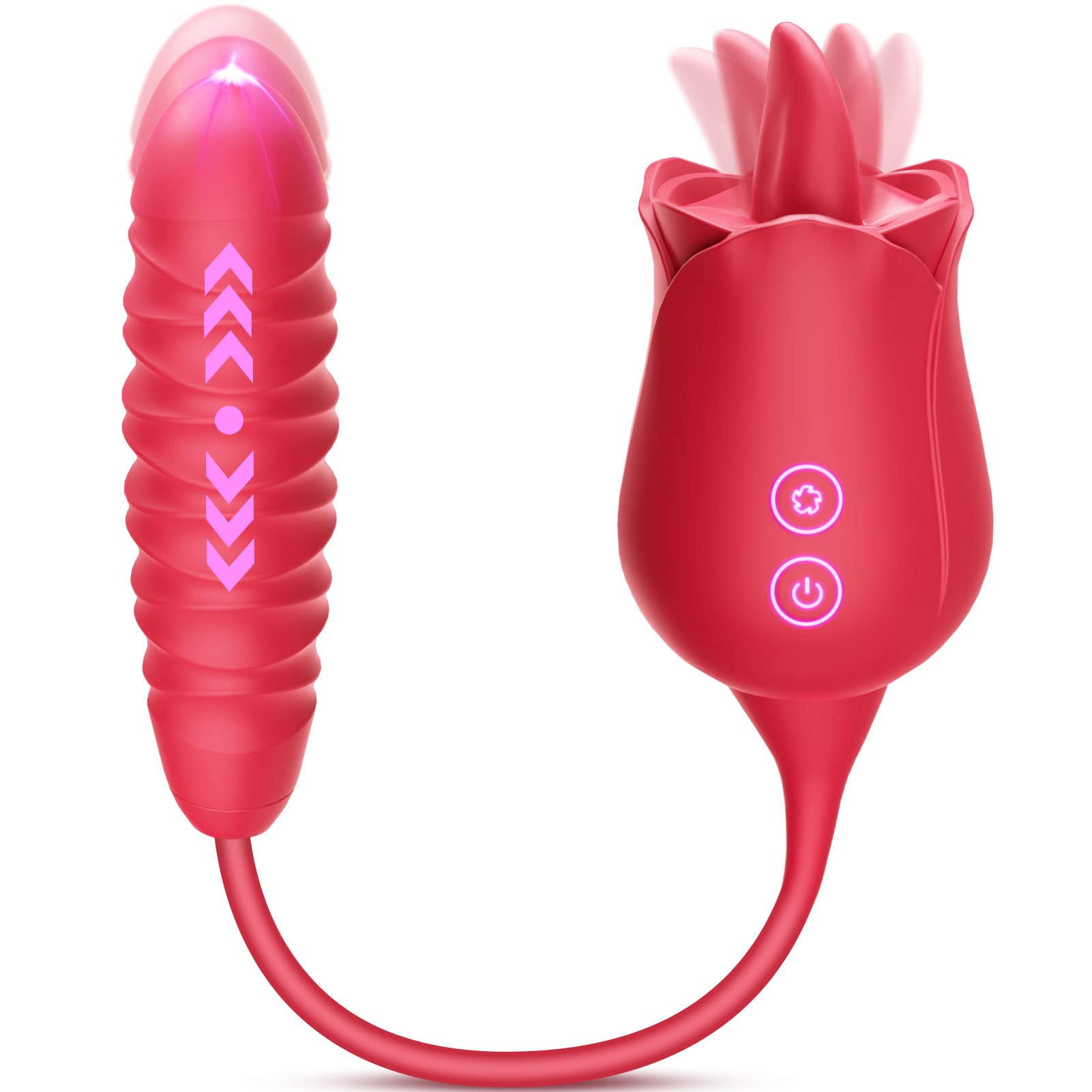 Rosie Tongue licking Rose Bullet Vibrator-EROSREALM