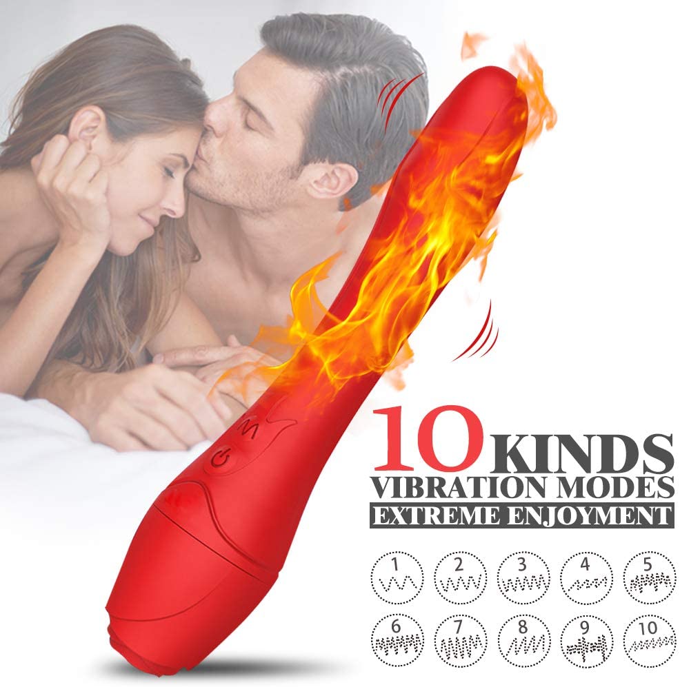 Heating Rose Toy With 10 Strong Vibration Modes-EROSREALM