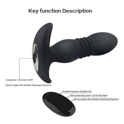 Remote Control Vibrating & Thrusting Anal Plug-EROSREALM