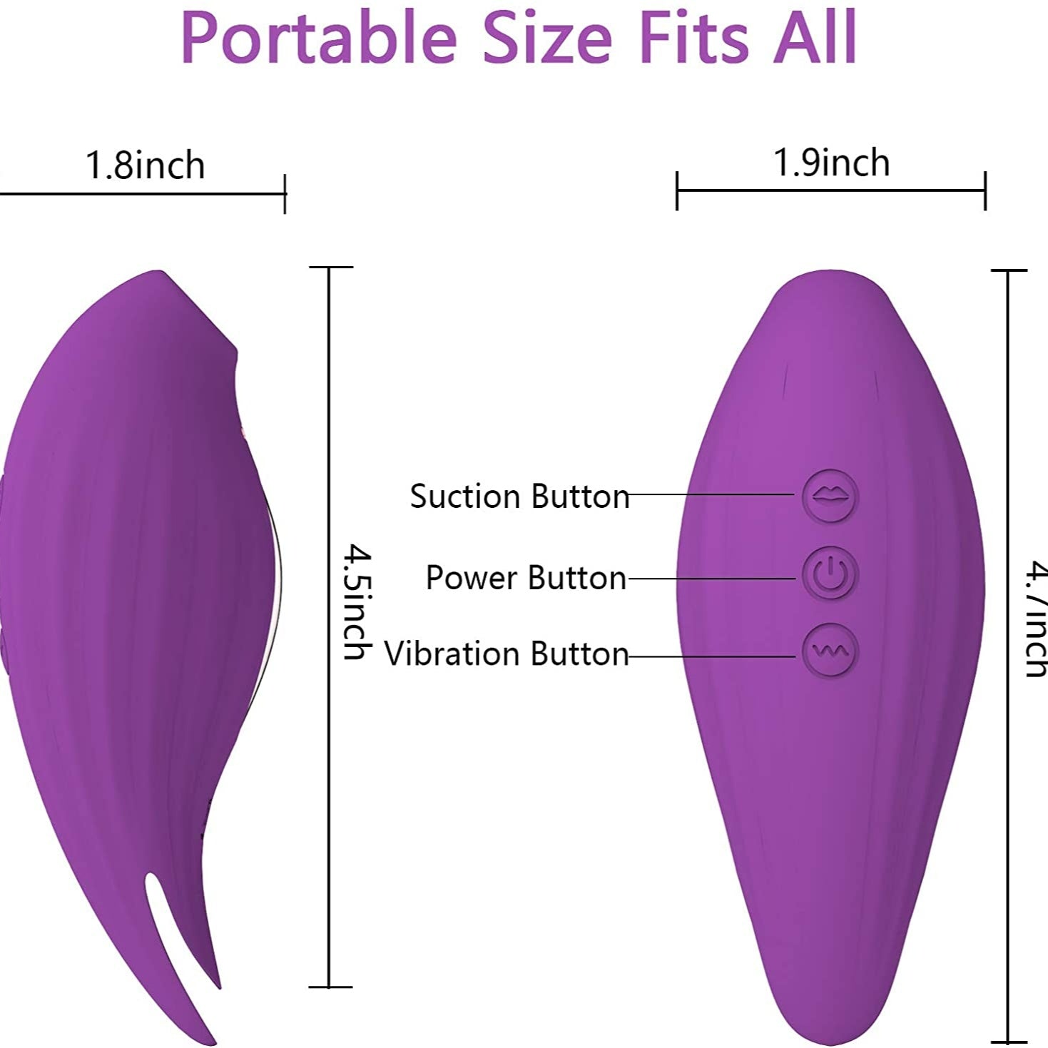 Clitoral Sucking Licking Vibrator with 10 Powerful Vibrations 5 Intensity Suctions. 2 in 1 Waterproof Clit Sucker Nipple Stimulator-EROSREALM