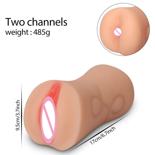 Vagina Anal Sex Inverted Model Double-channel Masturbation Cup-EROSREALM