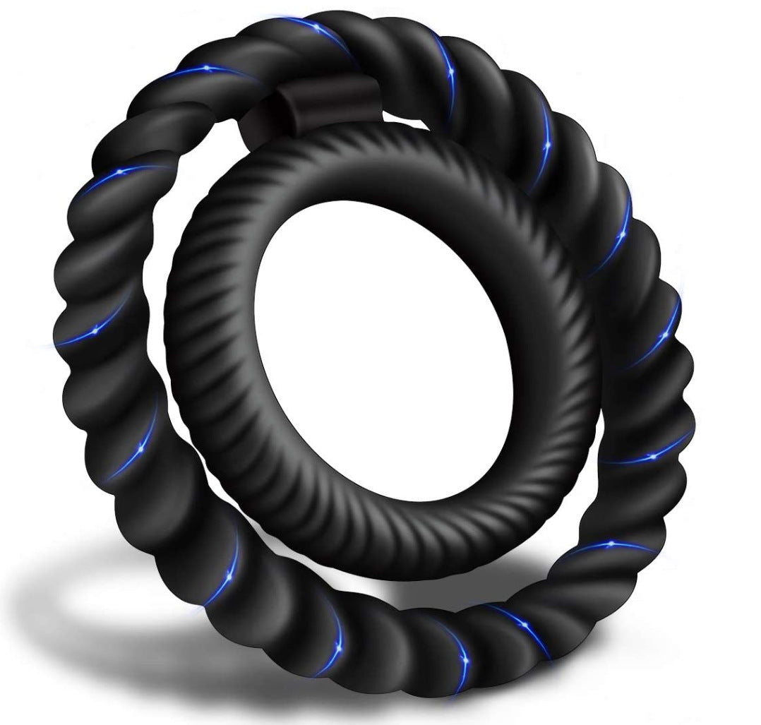 Silicone Dual Penis Ring. Premium Stretchy Longer Harder Stronger Erection Cock Ring Better Sex Erection Enhancing and Orgasm-EROSREALM