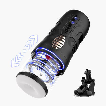 Automatic 7 Thrusting Rotating Modes Male Stroker Masturbators With Suction Base-EROSREALM