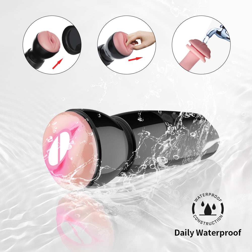 7 Frequency Telescopic Vibration Flashlight Masturbation Cup-EROSREALM