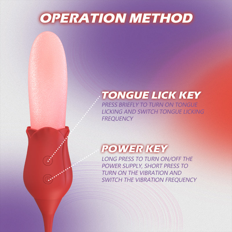 Mia 2-in-1 Upgraded Tongue-licking Rose Toy With Licking Bullet Vibrator-EROSREALM