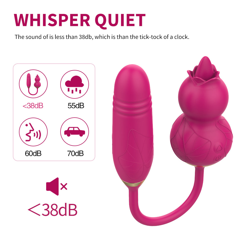 Gourd Tongue Licking Vibrator Thrusting Dildo Nipple Clitoris Stimulator-EROSREALM