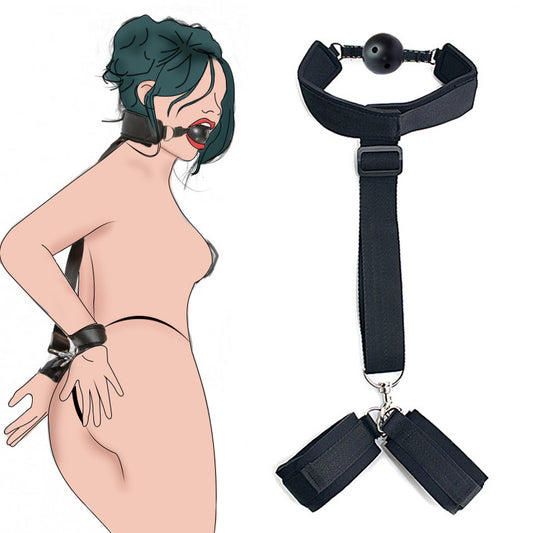 Breathable Ball Gag with Cuffs. BDSM Set for Couples-EROSREALM