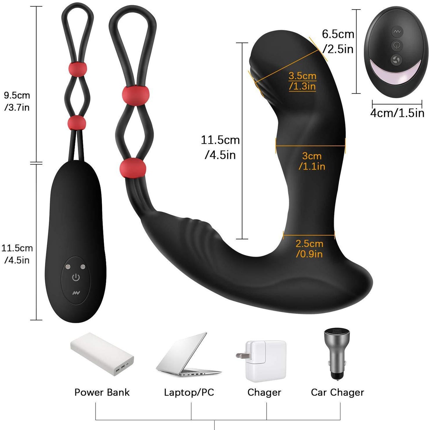 Anal Plug Remote Control Prostate Massager With 9-frequency Vibrating-EROSREALM