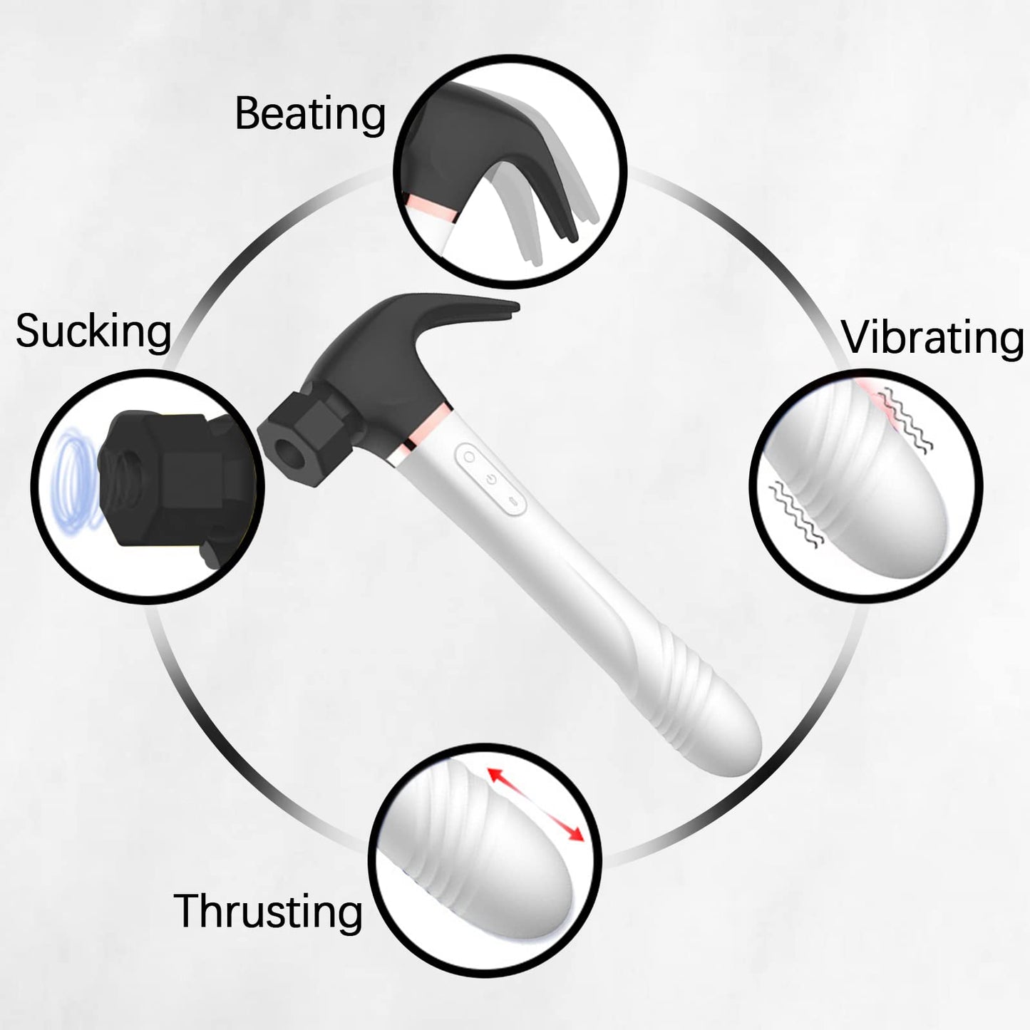 3-in-1 Sucking Vibrating Telescopic Hammer Vibrator-EROSREALM