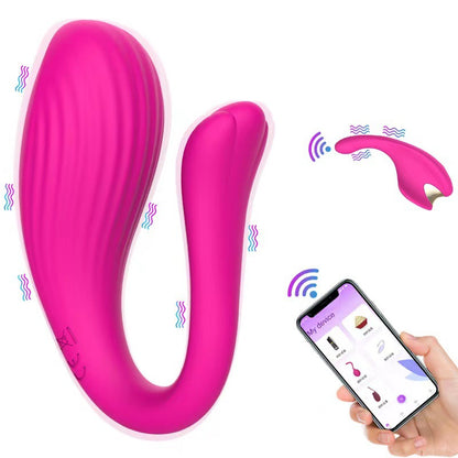 App Remote Control U-shaped Wearable Panty Vibrator-EROSREALM