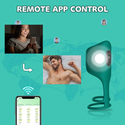 App Remote Control Vibrating Glans Trainer With Double Loops-EROSREALM