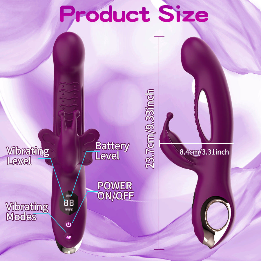 Violet Handheld Butterfly Dildo Vibrator For Clit & G-spot-EROSREALM