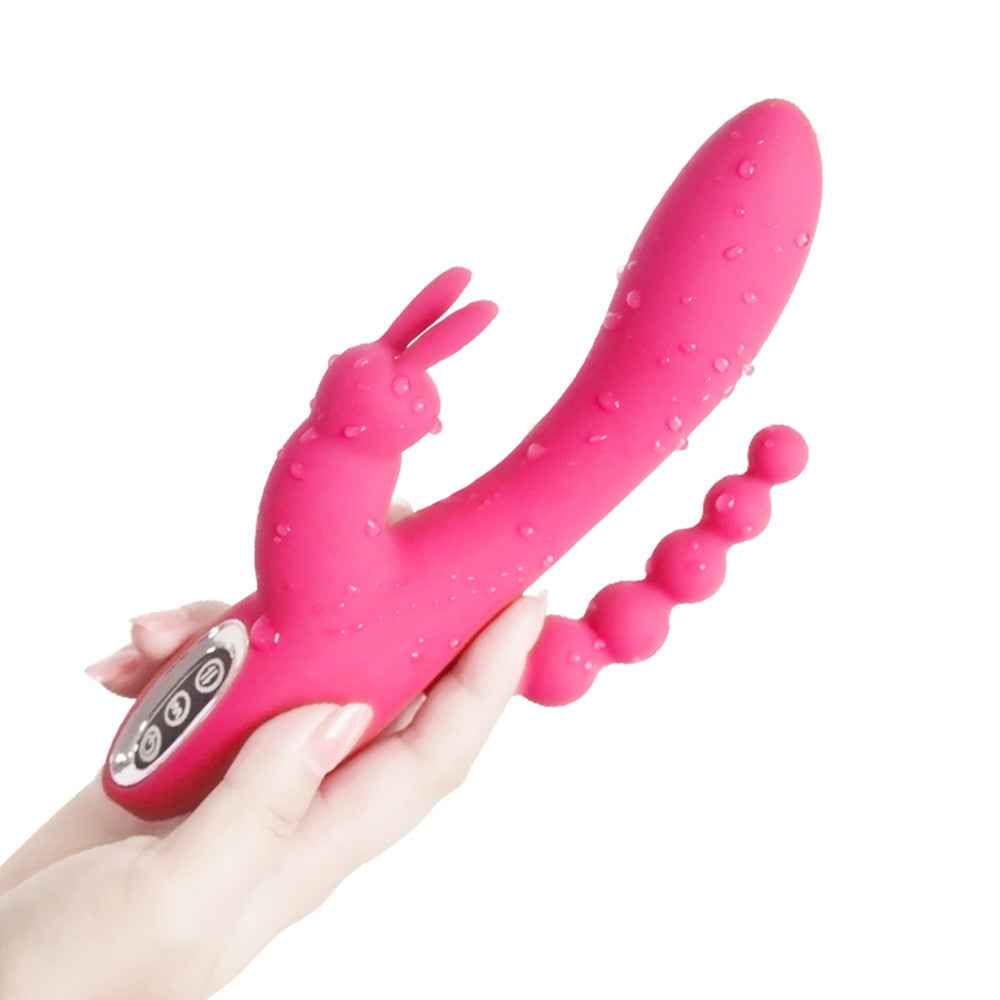 G Spot Dildo Rabbit Vibrator 3-in-one function Vibration Waterproof-EROSREALM