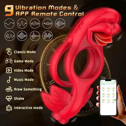 Rose Vibrating Clit Stimulator & Penis Rings For Couples-EROSREALM