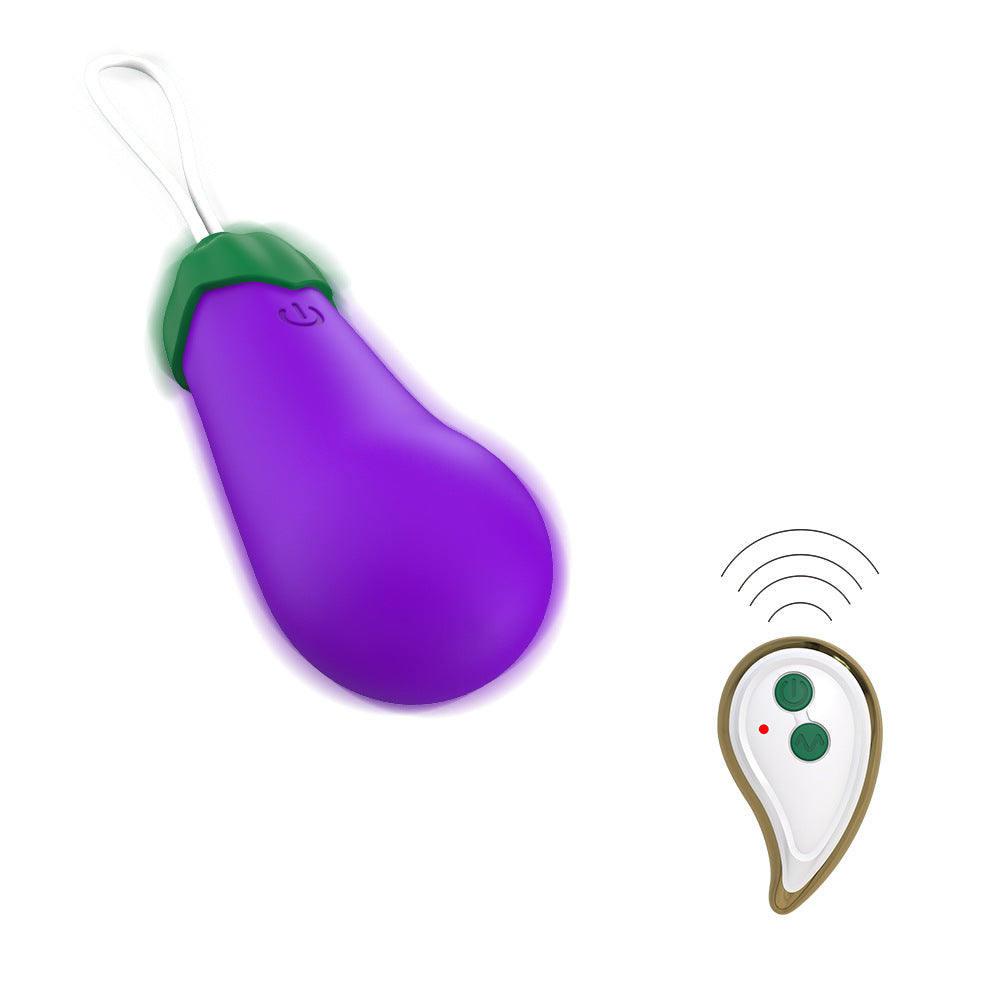 Wireless Remote Control Warming Eggplant Vibrator-EROSREALM