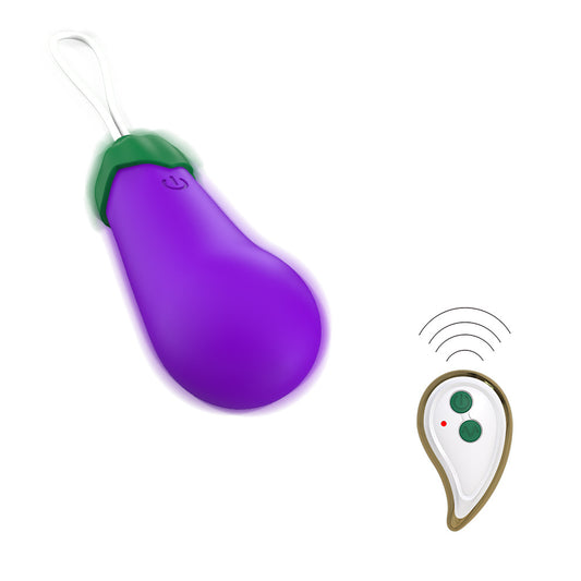 Wireless Remote Control Warming Eggplant Vibrator-EROSREALM