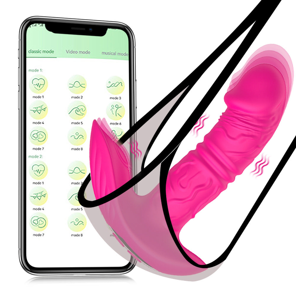 App Remote Control 2-in-1 Tapping & Thrusting Panty Vibrator-EROSREALM