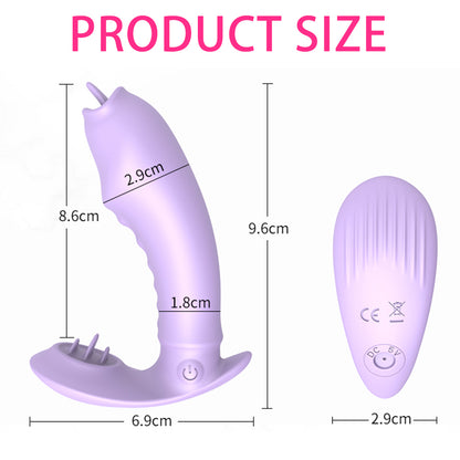 Remote Control Wearable Tongue Licking Panties Vibrator-EROSREALM