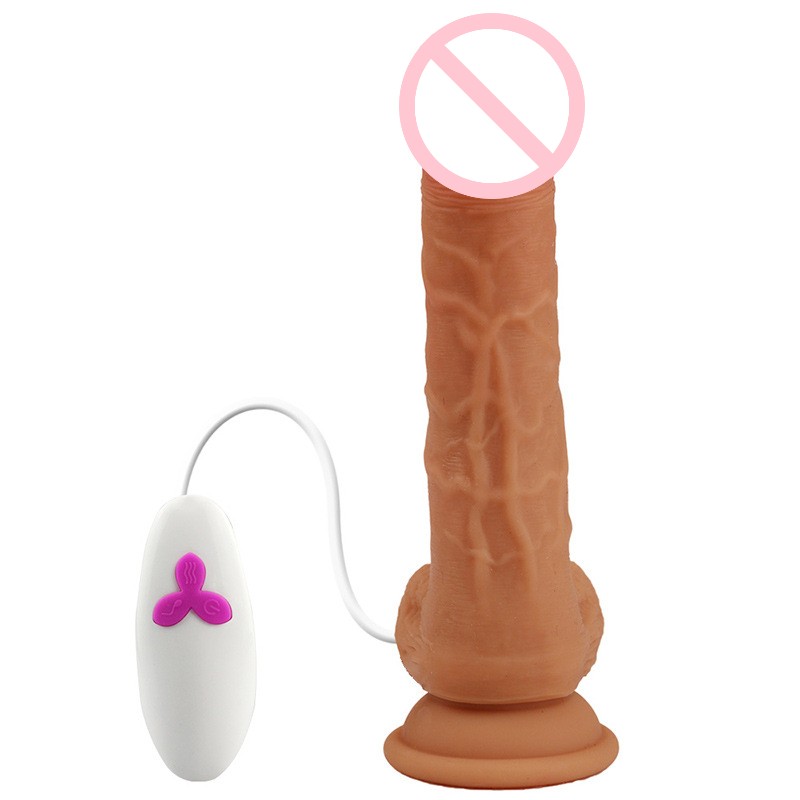 Realistic Vibrating Swinging Silicone Dildo with Suction Cup-EROSREALM