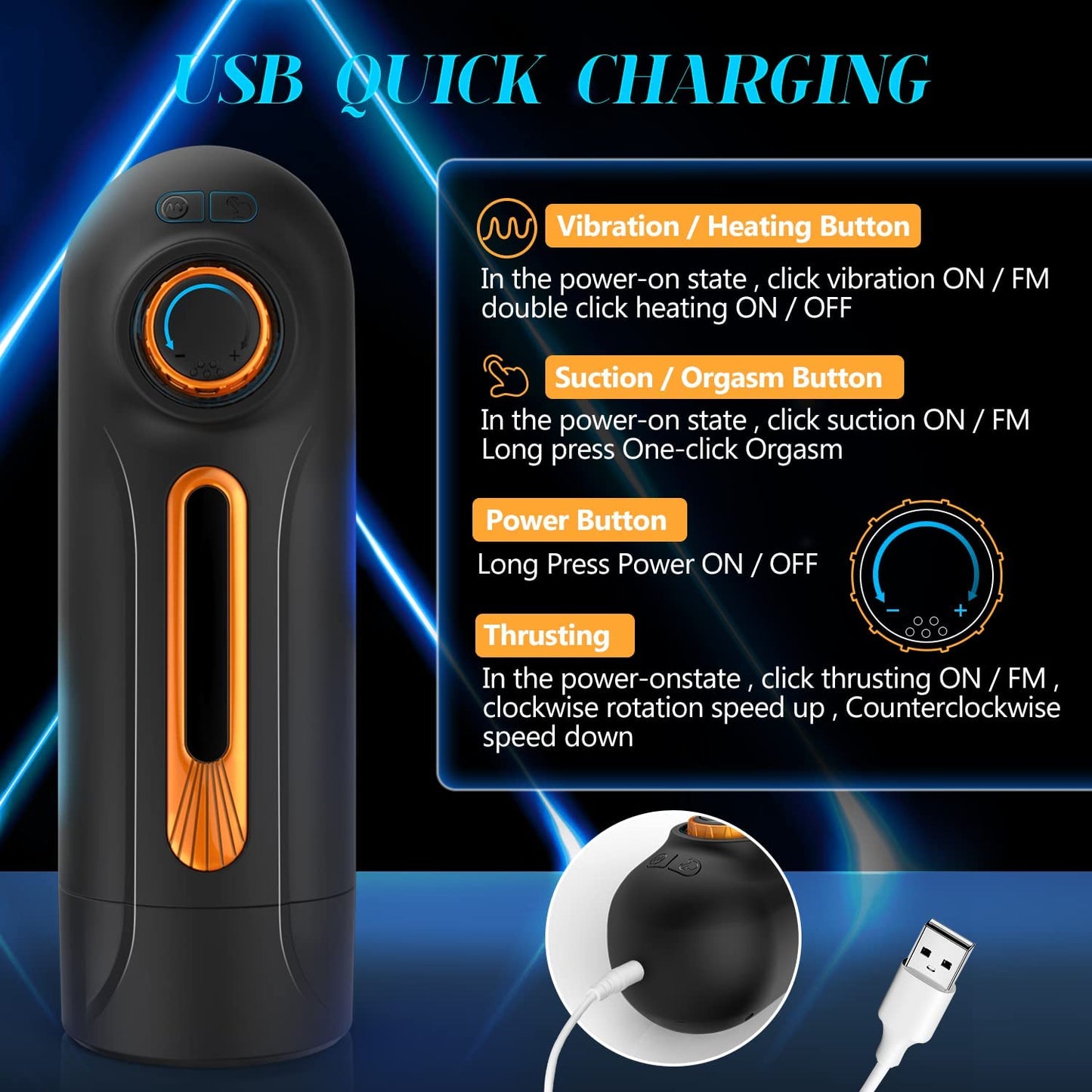 6 In 1 Automatic Telescopic Suction Heating Voice Masturbation Cup Auto Sucker for Men-EROSREALM