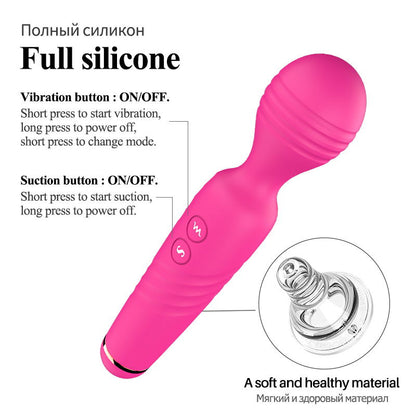 Sucking Clitoris Stimulator and Wand Massager-EROSREALM