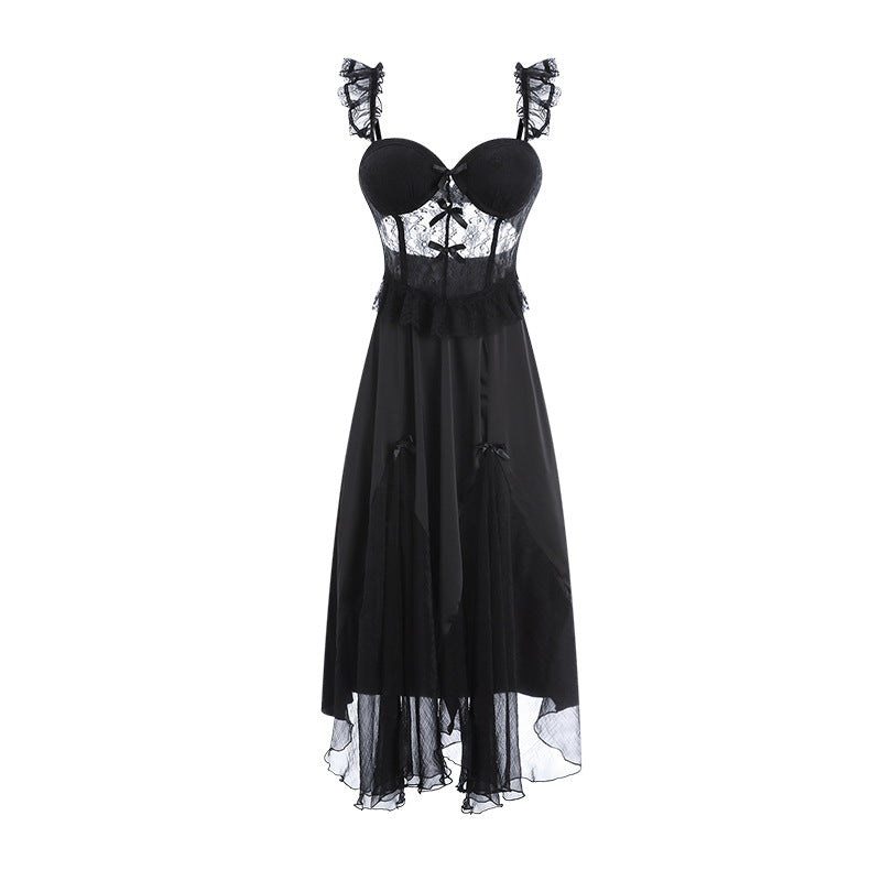 Gauze Suspender Nightdress Sex Lingerie-EROSREALM