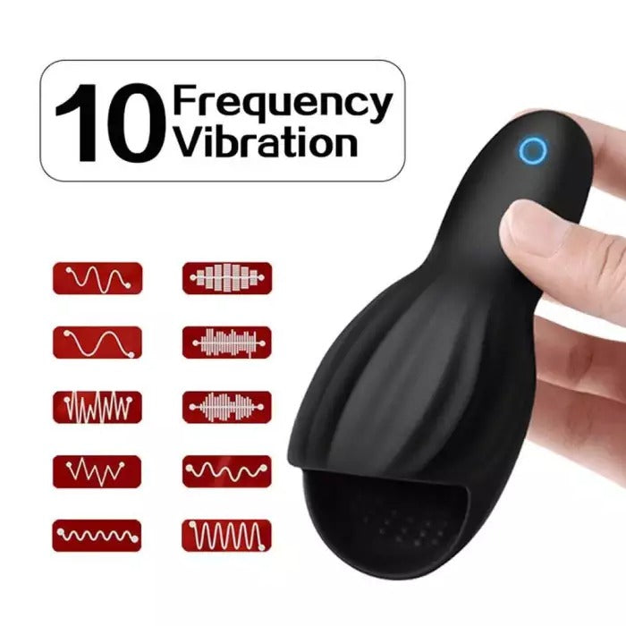 10 Frequency Vibrating Penis Massage Glans Exerciser-EROSREALM