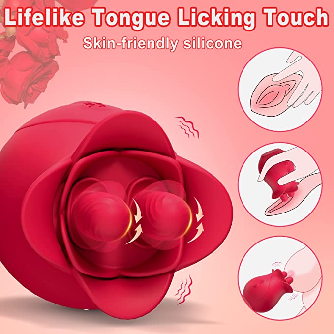 Romeo Double-pistil Rose Tongue-lickiing Vibrator-EROSREALM