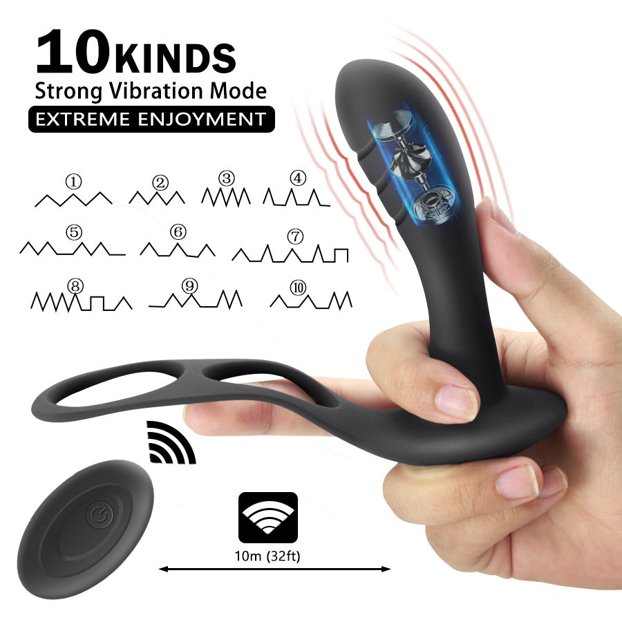 Wireless Remote Control Prostate Massager With Cock Ring-EROSREALM