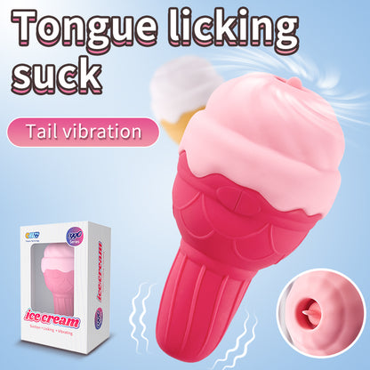 Mini Ice Cream Vibrator Clitoral Licking G Spot Massager-EROSREALM