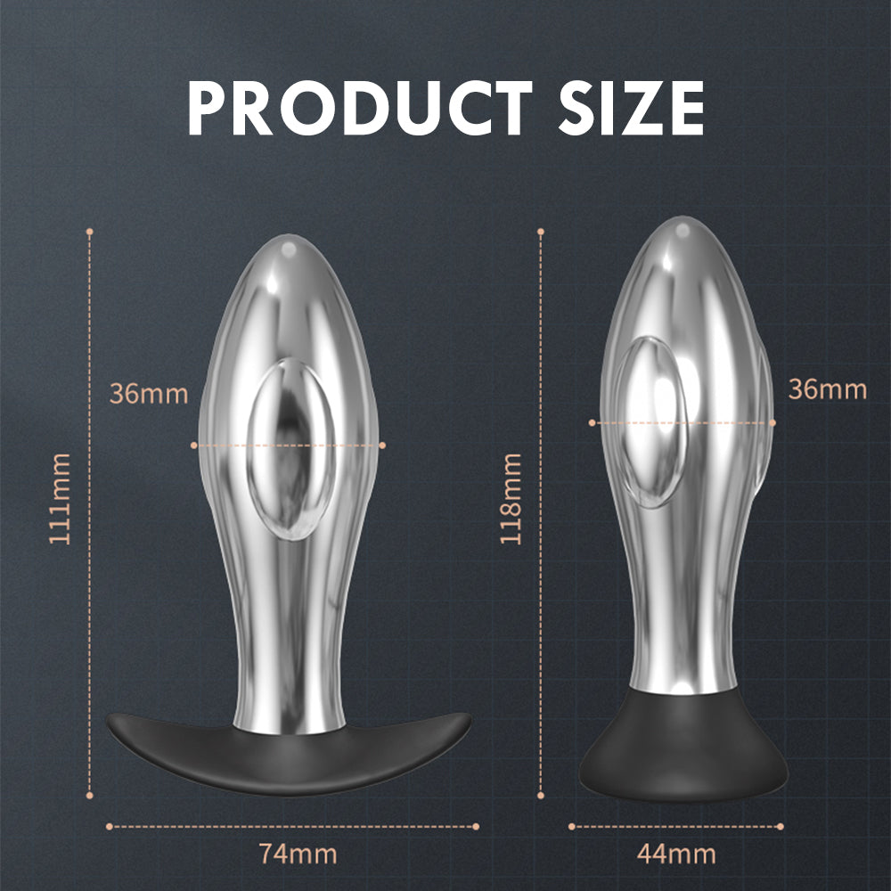 10 Frequency Anus Dildo Vibrator Metal Vibrating Butt Plug Anal Plug-EROSREALM