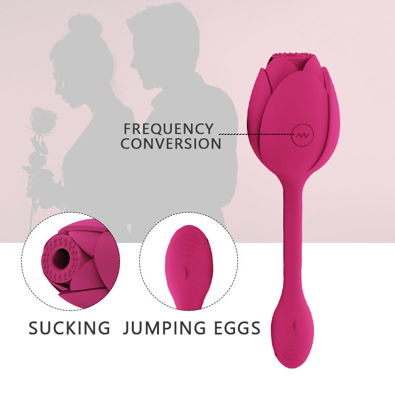 2-in-1 Sucking Rose Toy with Vibrating Rose Bud-EROSREALM