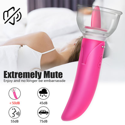 Tongue Licking Pump Clitoris G-spot Vibrator Dildo Vibrator-EROSREALM